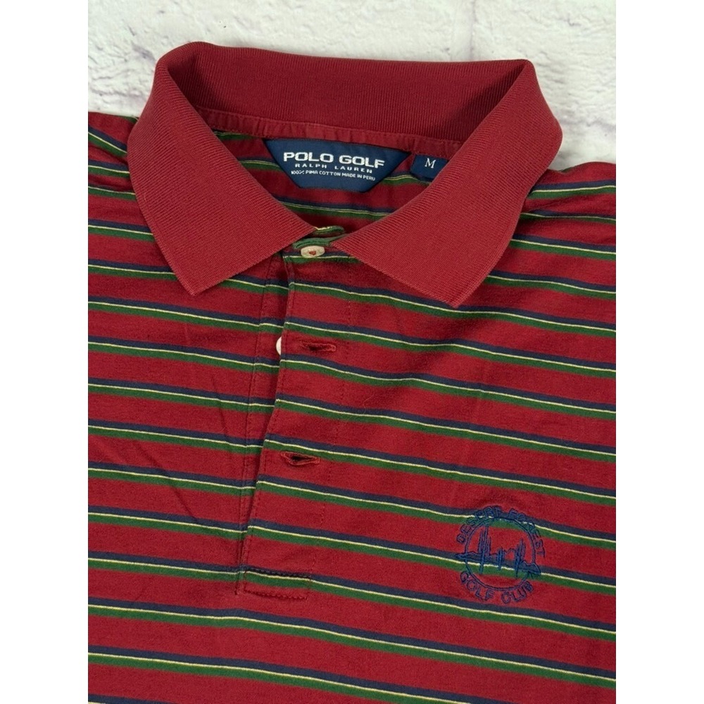 Polo Golf Ralph Lauren Short Sleeve Shirt Mens Medium Desert Forest Golf Club